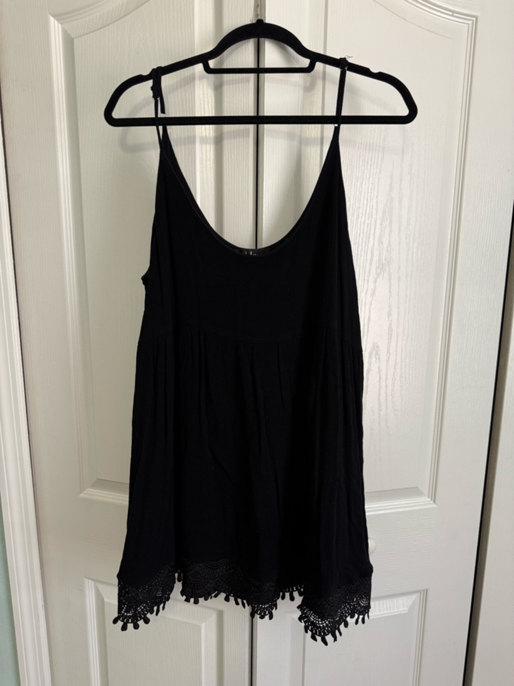 Lulu’s Babydoll mini dress with lace hem